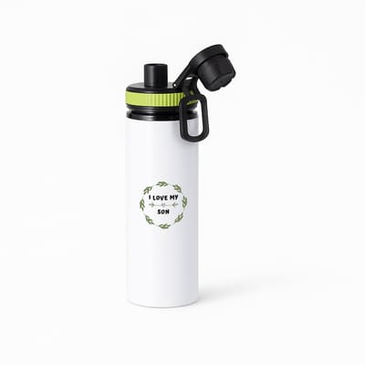 Hacebo® - I love my son waterfles met draaidop groen - Zoon - liefste zoon - verjaardag - cadeautje voor zoon - zoon artikelen - kado - geschenk - water fles - 850ML