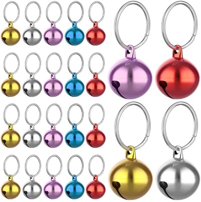 24 stuks metalen jingle bells, honden- en kattenhalsband, bel met gespen, luide hanger, huisdieraccessoires, verlies geen trainingsbedels voor huisdieren