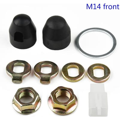 Kit de Composants d'Axe de Moteur de Moyeu de Vélo Électrique avec Écrou de Blocage et Rondelle pour M12/M14 M14 gray