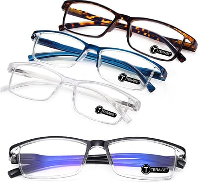 4 Stuks Mode Anti-Blauw Licht Leesbril voor Mannen en Vrouwen - Blauw Licht Blokkerende Lezen Bril