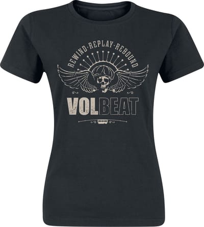 Volbeat T-shirt - Skullwing - Rewind, Replay, Rebound - S tot 3XL - voor Vrouwen - zwart