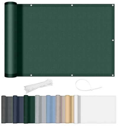 Balconyscherm 90x700cm Waterdicht Privacy Scherm Opaque Balkonrand met Oogjes Windscherm UV Bescherming voor Balkon Tuin Terras - Groen