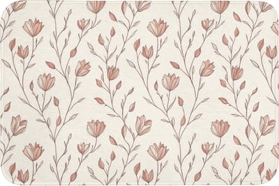 Badmat 90x60 cm - Antislip - Patroon - Klassiek - Roze - Badmatten voor badkamer - Badkamermat - Douchemat - Badkamer mat