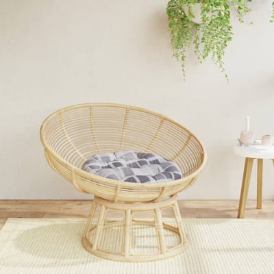 vidaXL - Zitkussen - rond - ruitpatroon - Ø - 60x11 - cm - oxford - stof - grijs