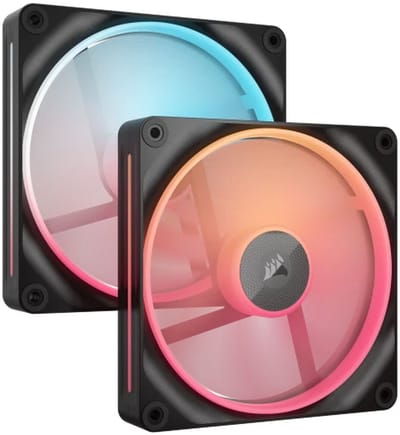 Corsair iCUE LINK LX140-R RGB 140mm PWM Reverse Fans Starter Kit - Ventilatorhuis - 2-pack - 140mm - 90 cfm - 350 - 2000 rpm - 35.4 dBA - Daisy chain - incl. iCUE LINK System Hub - zwart