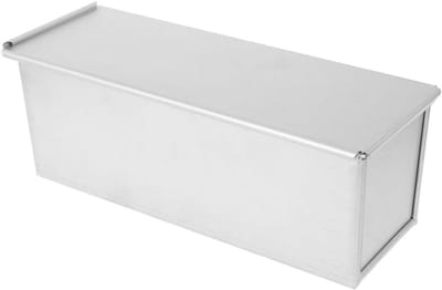 Broodbewaarblik Met Deksel - Broodvorm Toast - Thuis Brood Maken - Antiaanbaklaag - 34x12.5x12cm - Grijs