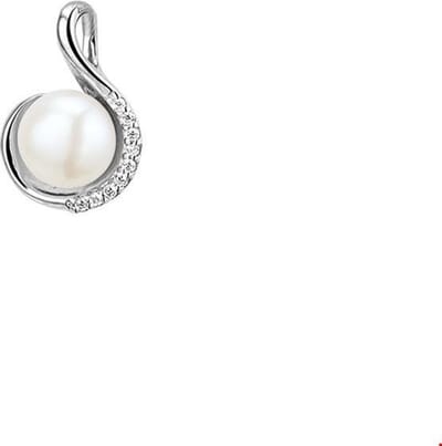 hanger parel en zirkonia zilver gerhodineerd
