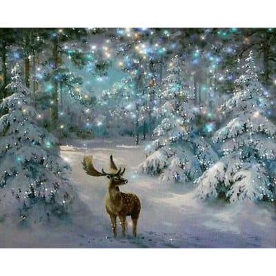 5D DIY diamant schilderij kruissteek dier herten diamant mozaïek diamant schilderij 20X30 gray