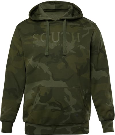 JP 1880 - Heren - Hoodie sweatstof camouflage capuchon - Palmboomgroen - Maat 3XL
