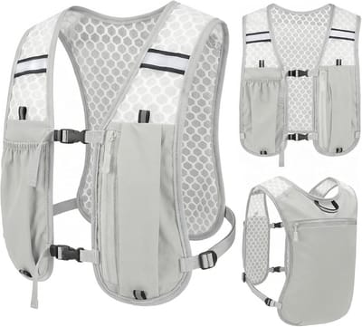 Famanu – Lichte hardlooprugzak met hydratatie, ademend net en reflecterende strepen – voor trailrunning, fietsen, wandelen en marathon