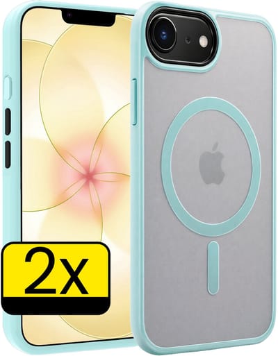 Hoesje - 2 Stuks - Geschikt voor Apple iPhone 17e - Magsafe Compatible - Sterk & Shockproof - Back Cover - Shock Proof Case - Telefoon Hoes - Telefoonhoesjes - Lichtblauw