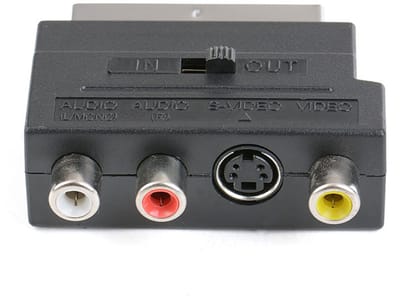 Scart AV Adapter – Scart naar 3x RCA & S-Video – Schakelbaar In/Uit – Zwart