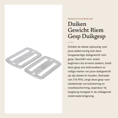 Dailygoods - Duiken Gewicht Riem Gesp - Duikgesp - Corrosiewerend en Duurzaam - Duikaccessoires - Scuba Diving Gewicht Riem - Ideaal voor Duikers