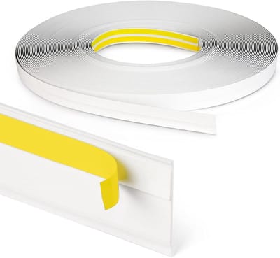 Raamlijst PVC - Afdekstrip Sierlijst - Voegen Afdekken - Zelfklevend met lip - 15 meter 60mm - Wit