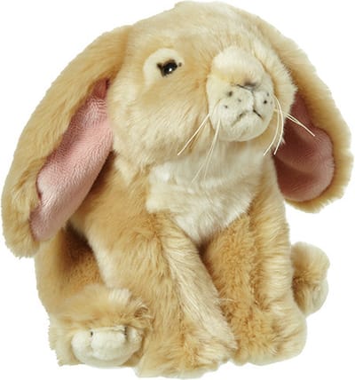 Pluche hangoor konijn beige knuffel van 18 cm - Dieren speelgoed knuffels cadeau - Konijnen Knuffeldieren/beesten