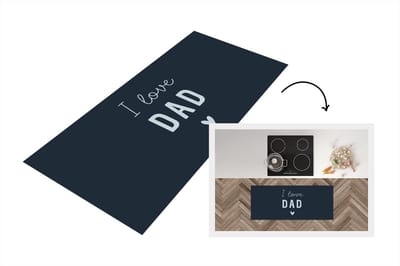 Keukenloper - Loper keuken - Vaderdag - Cadeautje - Papa - I love dad - Spreuken - Quote - 120x50 cm - Keukenloper vinyl