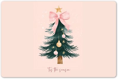 Placemats 45x30 cm - Placemat kunststof - 1 stuk - Christmas Season - Kerst - Kerstboom - Roze - Borden onderleggers - Decoratie voor op tafel - Keuken tafeldecoratie accessoires - Vinyl onderlegger - Tafelversiering