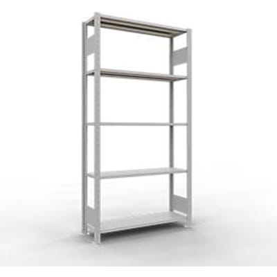Legbordstelling MULTIplus150  - 5 legborden - L 2000 x B 300 x H 2000 mm - draagvermogen 150 kg - lichtgrijs RAL 7035