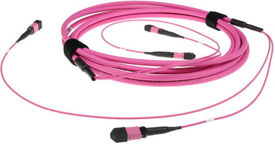 ACT 20 meter Multimode 50/125 OM4(OM3) glasvezel trunkkabel polarity A met 2 MTP/MPO female connectoren per zijde