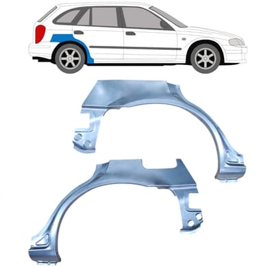 Reparatiepaneel achterspatbord voor Mazda 323F BJ 1998-2004 / Links + Rechts