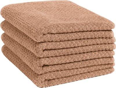 Yumeko handdoeken dots honey 50x100 - 4 st - Hotelkwaliteit - Bio, eco & fairtrade