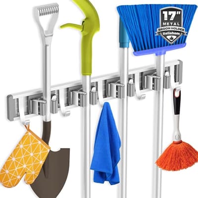 Bezem Hanger Wandmontage Metalen Organizer voor Tuin en Keuken