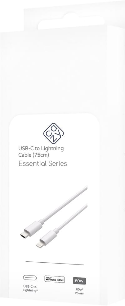USB C naar Lightning Kabel - Oplader - Oplaadkabel Geschikt voor Apple / Iphone oplader - Fast Charge - MFi gecertificeerd - 75cm - Wit - Cazy
