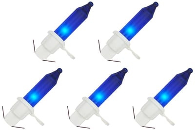 OE Lightning Reserve Kerstlampjes - 5 stuks - Witte Insteek Fitting - 2.5V/0.425W - Blauw Licht