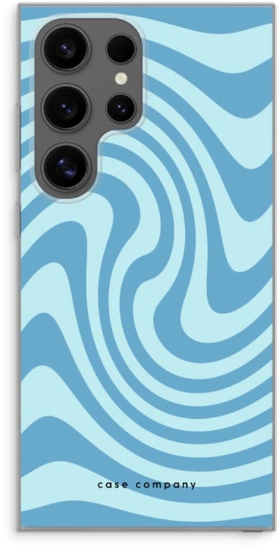 Case Company® - Hoesje geschikt voor Samsung Galaxy S24 Ultra hoesje - Swirl Blauw - Soft Cover Telefoonhoesje - Bescherming aan alle Kanten en Schermrand