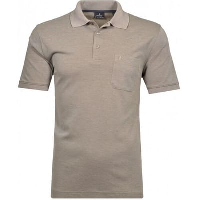 Ragman Softknit Poloshirt Breast Pocket Pima Cotton Mix Kitt / male