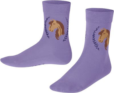 FALKE Horse gedessineerd katoen sokken kinderen paars - maat 39-42
