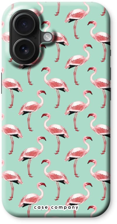 Case Company® - Hoesje geschikt voor iPhone 16 hoesje - Flamingo - Tough Case - Maximale Bescherming alle Kanten en Schermrand
