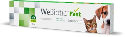 WePharm WeBiotic Fast Pasta - 15 ml - Ondersteunt Bij Diarree - Ondersteuning Van de Darmen en Spijsvertering bij Honden en Katten - Natuurlijk Supplement