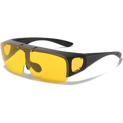 Lunettes de soleil pliantes UV400 élégantes et neutres Protection oculaire de haute qualité pour sports d'extérieur, cyclisme, conduite Lunettes élégantes yellow