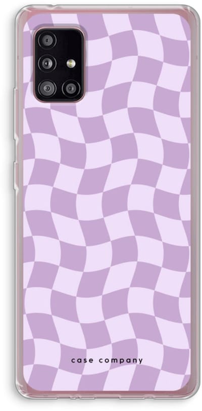 Case Company® - Hoesje geschikt voor Samsung Galaxy A51 5G hoesje - Grid Paars - Soft Cover Telefoonhoesje - Bescherming aan alle Kanten en Schermrand