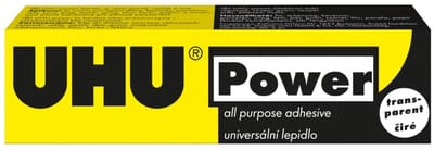 UHU Power Transparent Universele Lijm 45 g – Extra Sterke Sneldrogende Transparante Contactlijm – Flexibel, UV- en Waterbestendig – Geschikt voor Hout, Kunststof, Metaal, Glas, Keramiek, Leer en Textiel [U40328]