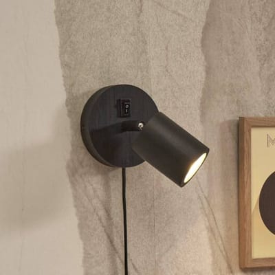 GOOD&MOJO Wandlamp Java - Bamboe Zwart - Ø12cm - Binnen Modern