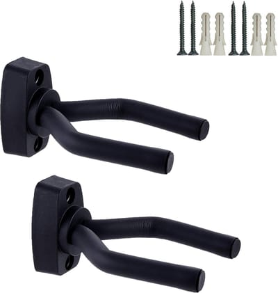 Gitaar Muurbevestiging Hanger - Instrumentenhaak Beugel - Instrumenten Tonen - Verstelbare Flexibele Armen - 2 Stuks - Zwart