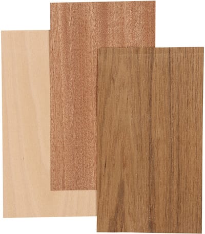 Bamboe fineer, vel 12x22 cm, dikte 0,75 mm, 3 vel/ 1 doos