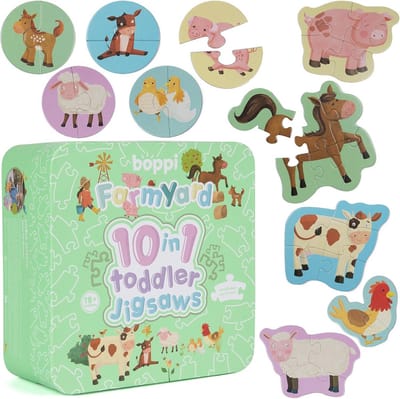 10-in-1 Progressieve Peuterpuzzels - Boerderijdieren
