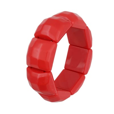 Behave - Rekarmband - Dames - Elastisch - Kunststof - 16 cm - Rood - Trendy & Comfortabel - Inclusief Geschenkzakje