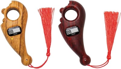 Digitale kralenteller 2 stuks voor meditatie, ontspanning en stressvermindering - Kralen telmachine voor vingerbeweging (Rood, Geel)