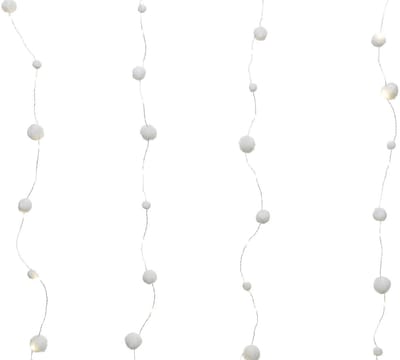 Lumineo - Micro LED gordijn sneeuwbal 120x100 cm 80L zilver/warm wit