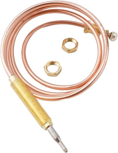 Gasthermo-element - Thermokoppel - Haarden Reparatie - Universele Compatibiliteit - 90 cm - Zilverkleurig