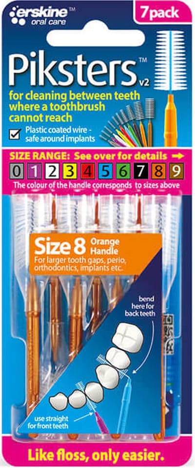 Piksters Rechte Ragers - Maat 8 - Oranje - 7 stuks