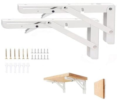 Inklapbare Plankhouder 400 mm - 2 Stuks - Stevige Wandhouder voor Garage, Keuken en Slaapkamer - Draagvermogen 90 kg