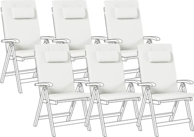 JAVA/AMAN PREMIUM - Tuinkussen set van 6 - Gebroken wit - Polyester