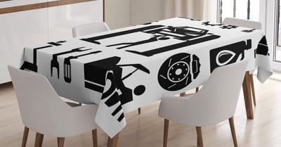 Abakuhaus Autotechnicus-tafelkleed – 140x200 cm – satijn – antraciet