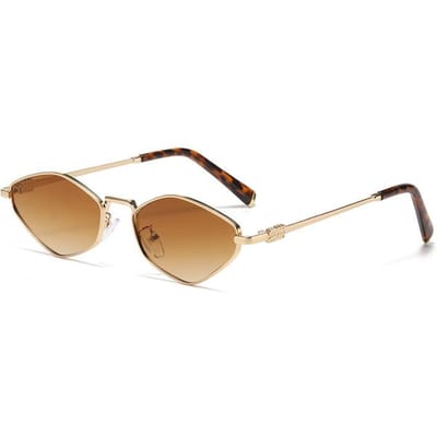 Version Coréenne Lunettes de Soleil Forme Diamant Nouveau Vintage Monture Métal Complète Lunettes de Soleil Femmes Hommes Protection Solaire Extérieure Lunettes de Soleil Lunettes de Protection