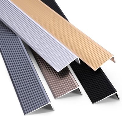 Trapprofiel L-vorm - Aluminium Randbescherming - Veilig Lopen - Antislip Ribbelprofiel - 4 x 2 cm - Goud